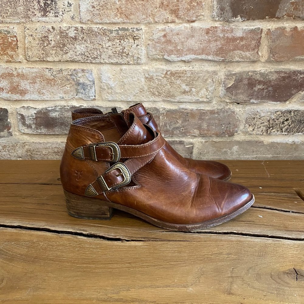 Frye Brown Leather Booties Size 7.5